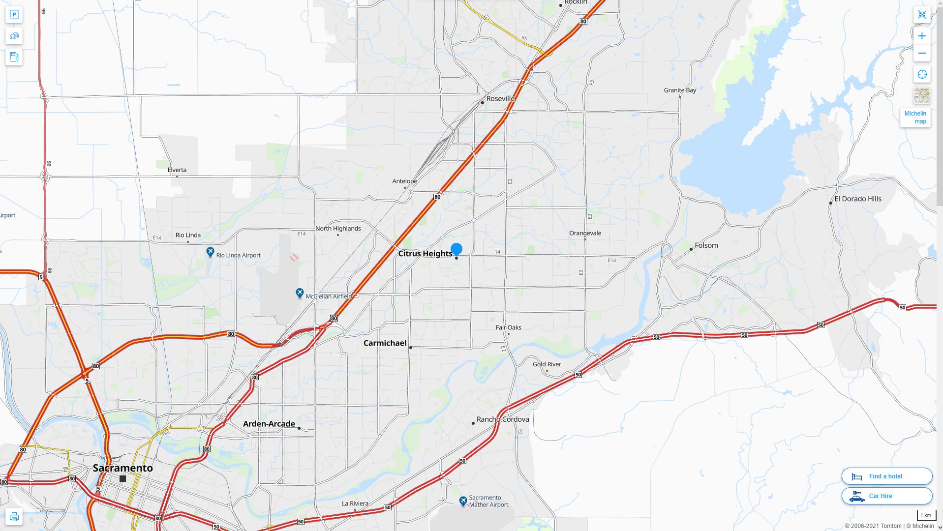 Citrus California Highway and Road Map